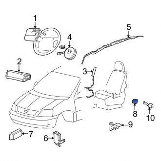 New OEM Rear Air Bag Impact Sensor Fits, 2006-2007 Ford Freestar - Part # 6F2Z14B345BA