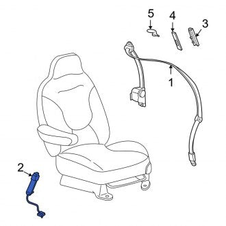 New OEM Center Inner Seat Belt Receptacle Fits, 2004-2007 Ford Freestar - Part # 6F2Z17611B66AB