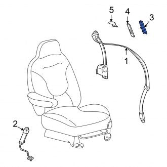 New OEM Center Seat Belt Height Adjuster Fits, 2004-2007 Ford Freestar - Part # 6F2Z17602B82AA
