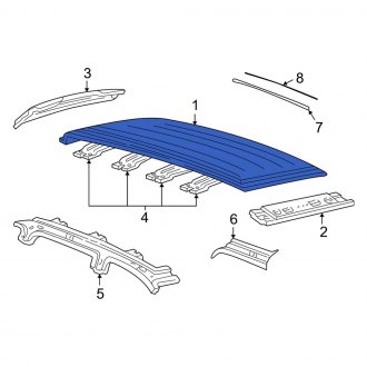 New OEM Roof Panel Fits, 2006-2007 Ford Freestar - Part # 6F2Z1750202BA