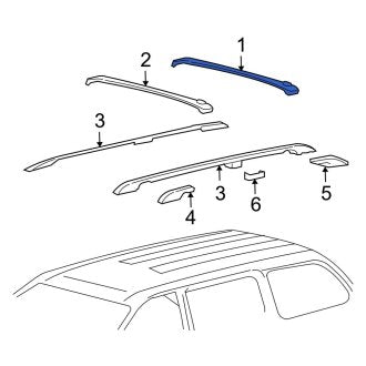New OEM Rear Roof Luggage Carrier Cross Rail Fits, 2004-2005 Ford Freestar - Part # 4F2Z1755106AAA