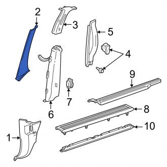 New OEM Right Body A-Pillar Trim Panel Fits, 2004-2007 Ford Freestar - Part # 3F2Z1703598AAA