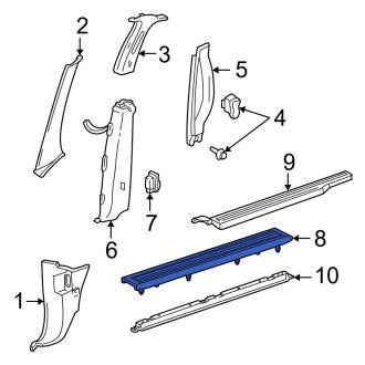 New OEM Front Left Inner Door Sill Plate Fits, 2004-2007 Ford Freestar - Part # 3F2Z1713209AAA