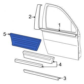 New OEM Front Left Upper Inner Door Molding Fits, 2004-2007 Ford Freestar - Part # 4F2Z1720879CAPTM