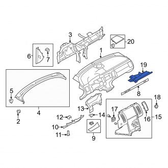 New OEM Instrument Panel Knee Bolster Fits, 2013-2019 Ford Flex - Part # DA8Z74046A24AA