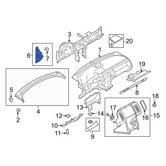 New OEM Right Instrument Panel Side Cover Fits, 2009-2019 Ford Flex - Part # 8A8Z7404480AB