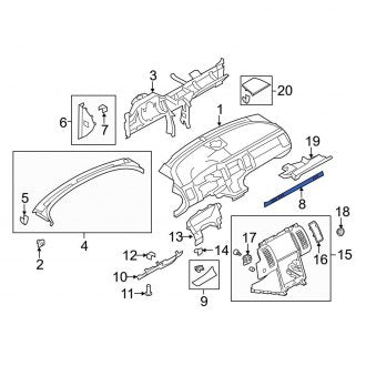 New OEM Right Instrument Panel Molding Fits, 2009-2012 Ford Flex - Part # AA8Z7404338AA