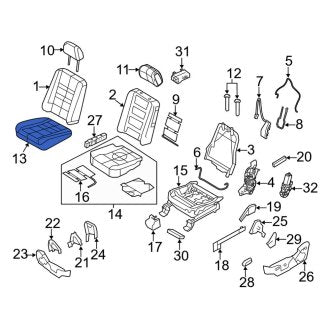 New OEM Front Left Seat Cover Fits, 2011-2012 Ford Flex - Part # BA8Z7462901AF