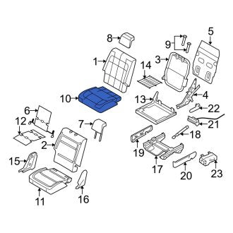 New OEM Center Right Seat Cover Fits, 2011 Ford Flex - Part # BA8Z7463804AF
