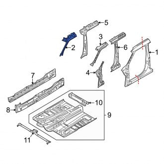 New OEM Left Inner Body A-Pillar Fits, 2009-2019 Ford Flex - Part # CA8Z7402509A