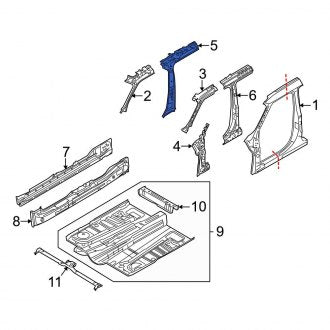 New OEM Right Inner Body B-Pillar Fits, 2009 Ford Flex - Part # 8A8Z7424300A