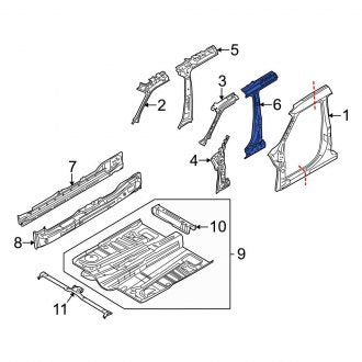 New OEM Right Body B-Pillar Reinforcement Fits, 2009-2019 Ford Flex - Part # 8A8Z7424382A