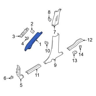 New OEM Right Body A-Pillar Trim Panel Fits, 2009 Ford Flex - Part # 8A8Z7403598CB