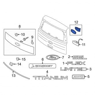 New OEM Rear Liftgate Finish Panel Trim Plate Fits, 2009-2019 Ford Flex - Part # 8A8Z74435A10A