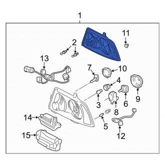 New OEM Front Left Headlight Assembly Fits, 2004-2006 Lincoln Navigator - Part # 6L7Z13008BB