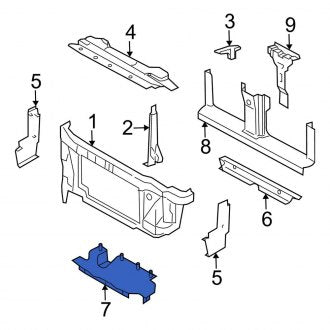 New OEM Front Lower Radiator Support Air Deflector Fits, 2003-2004 Lincoln Navigator - Part # 2L1Z8327AA