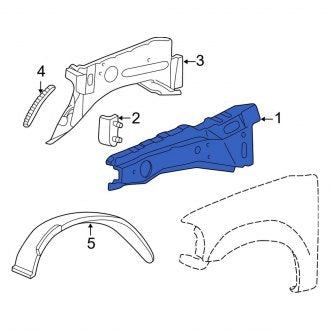 New OEM Front Left Fender Rail Fits, 2002-2006 Lincoln Navigator - Part # 2L1Z16C275AA