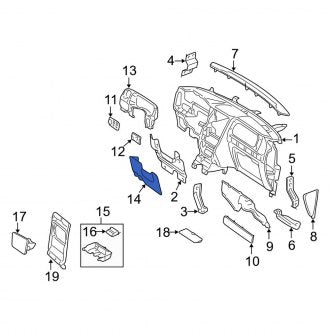 New OEM Instrument Panel Knee Bolster Fits, 2003-2004 Lincoln Navigator - Part # 2L7Z7804459AAA