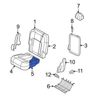 New OEM Center Right Seat Cushion Pad Fits, 2003-2006 Lincoln Navigator - Part # 2L1Z7863840AU