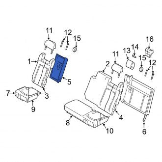 New OEM Rear Right Seat Back Frame Fits, 2005-2006 Lincoln Navigator - Part # 5L1Z78613A38BB