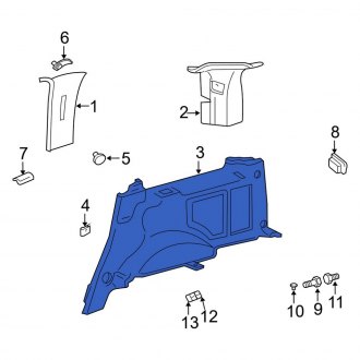 New OEM Rear Left Lower Interior Quarter Panel Trim Panel Fits, 2003 Lincoln Navigator - Part # 2L7Z7831013EEB