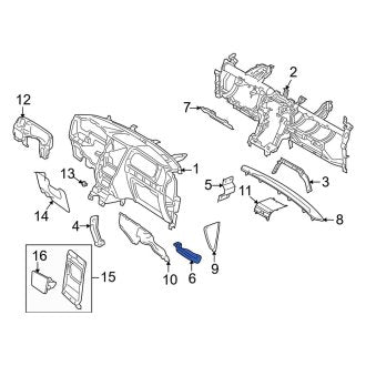 New OEM Right Lower Instrument Panel Reinforcement Fits, 2007-2017 Lincoln Navigator - Part # 7L1Z78042C74A