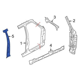 New OEM Right Body B-Pillar Reinforcement Fits, 2007-2017 Lincoln Navigator - Part # 7L7Z7824300B