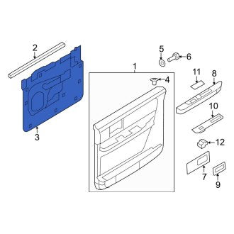 New OEM Rear Right Door Water Deflector Fits, 2007-2017 Lincoln Navigator - Part # 9L1Z4027458B