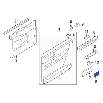 New OEM Rear Left Interior Door Handle Trim Fits, 2015-2017 Lincoln Navigator - Part # FL7Z78275A19AA