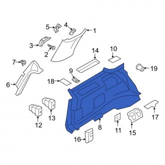 New OEM Rear Left Lower Interior Quarter Panel Trim Panel Fits, 2007-2010 Lincoln Navigator - Part # 7L1Z7831013BB