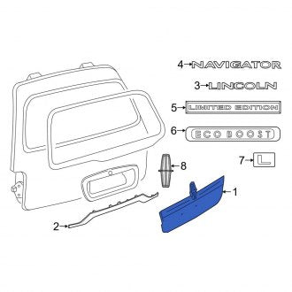 New OEM Rear Liftgate Finish Panel Fits, 2008-2009 Lincoln Navigator - Part # 8L7Z78404C42BB