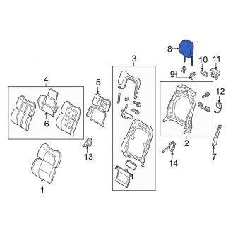 New OEM Front Headrest Fits, 2018-2021 Lincoln Navigator - Part # JL7Z78611A08AY