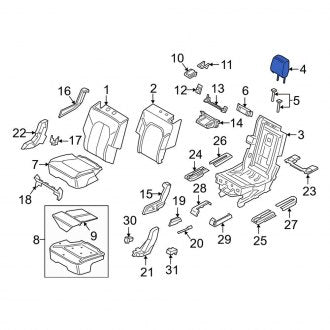 New OEM Center Headrest Fits, 2018-2021 Lincoln Navigator - Part # JL1Z78611A08AD
