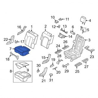 New OEM Center Seat Cover Fits, 2018-2019 Lincoln Navigator - Part # JL7Z7863804JC