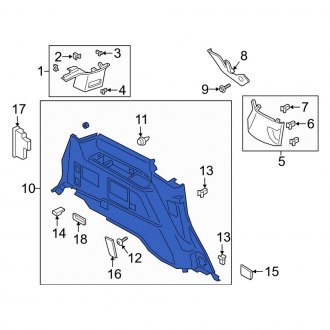 New OEM Rear Left Interior Quarter Panel Trim Panel Fits, 2020-2021 Lincoln Navigator - Part # LL7Z7831113GK