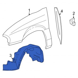 New OEM Front Left Fender Splash Shield Fits, 2004-2007 Mercury Monterey - Part # 3F2Z16103BA