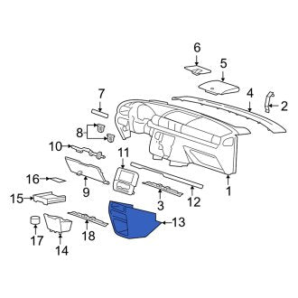 New OEM Instrument Panel Storage Compartment Fits, 2004-2007 Mercury Monterey - Part # 5F2Z1713546AA