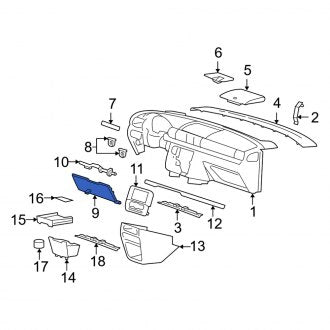 New OEM Instrument Panel Cover Fits, 2004-2007 Mercury Monterey - Part # 5F2Z17044F58AAC
