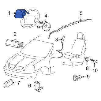 New OEM Steering Wheel Air Bag Fits, 2006-2007 Mercury Monterey - Part # 5F2Z17043B13CB