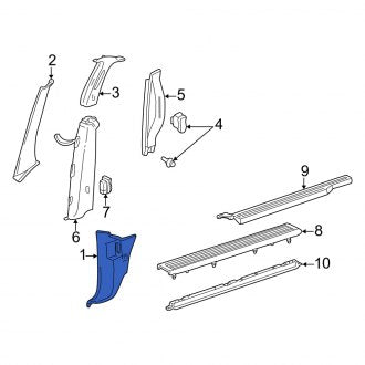 New OEM Right Kick Panel Trim Fits, 2004-2007 Mercury Monterey - Part # 3F2Z1702344AAA