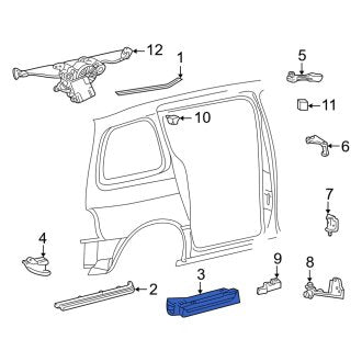 New OEM Right Lower Sliding Door Track Fits, 2005-2007 Mercury Monterey - Part # 5F2Z1725016AA