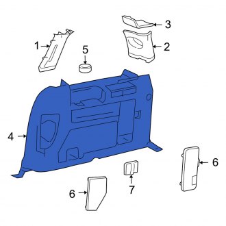 New OEM Left Interior Quarter Panel Trim Panel Fits, 2004-2007 Mercury Monterey - Part # 3F2Z1731013AAA