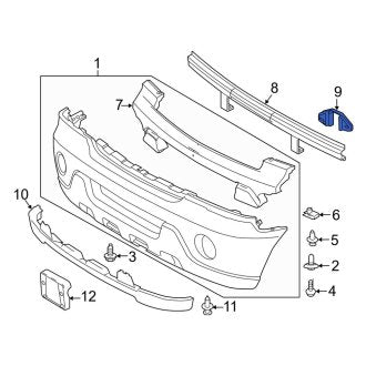 New OEM Front Bumper Cover Bracket Fits, 2003-2005 Lincoln Aviator - Part # 2C5Z17N775AA