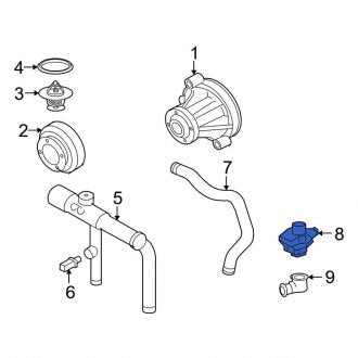 New OEM Upper Engine Coolant Thermostat Housing Fits, 2003-2005 Lincoln Aviator - Part # 2C5Z8592EB