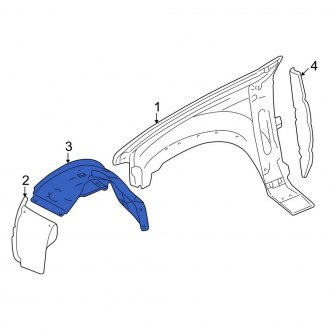 New OEM Front Right Fender Splash Shield Fits, 2003-2005 Lincoln Aviator - Part # 5C5Z16054AA