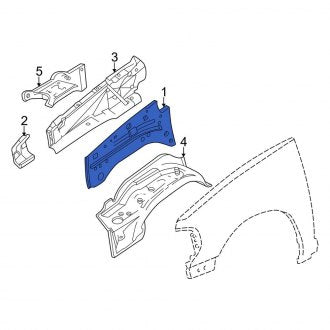 New OEM Right Inner Fender Rail Reinforcement Fits, 2003-2005 Lincoln Aviator - Part # 1L2Z16K006AA