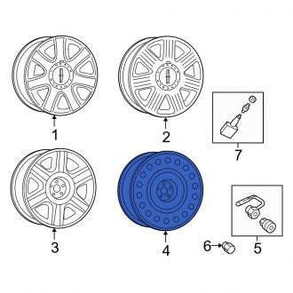 New OEM Wheel Fits, 2003-2005 Lincoln Aviator - Part # 2C5Z1007AA