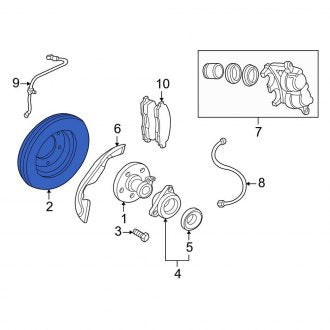 New OEM Front Disc Brake Rotor Fits, 2003-2005 Lincoln Aviator - Part # 4U2Z1V125N