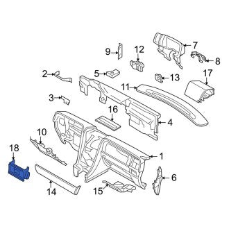 New OEM Lower Instrument Panel Trim Panel Fits, 2003-2005 Lincoln Aviator - Part # 3C5Z7804338AAA