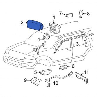 New OEM Upper Instrument Panel Air Bag Fits, 2005 Lincoln Aviator - Part # 5C5Z78044A74AAA